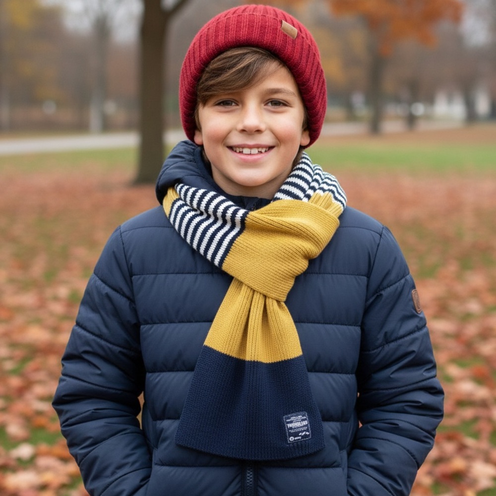 Timberland Kids 100% Cotton Mixed Media Scarf Size T1 ( Kids 2-5yr)